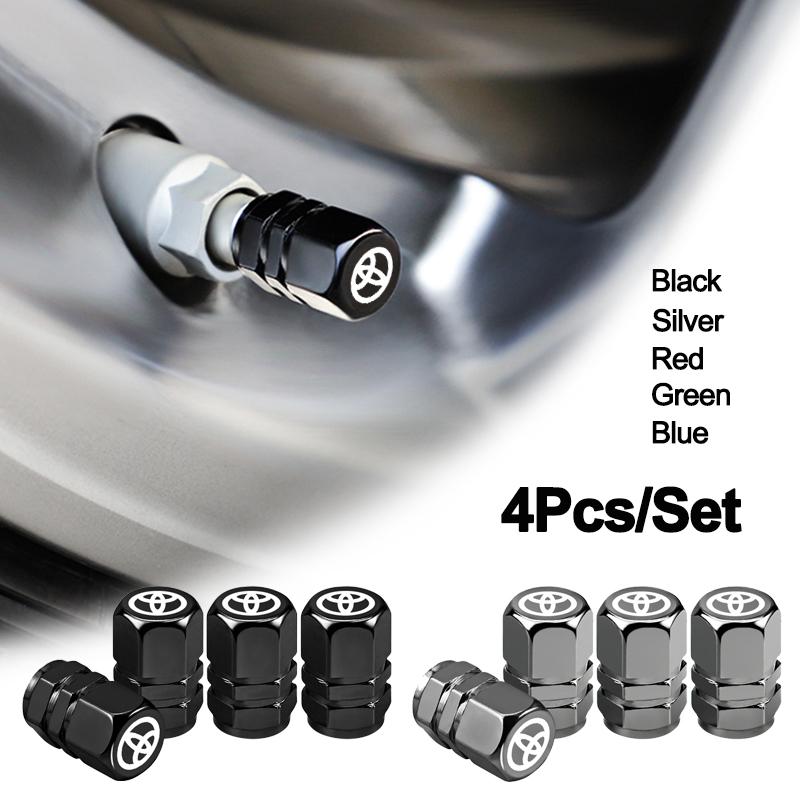 Car Wheel Tire Valve Caps Tyre Stem Covers Airdust Waterproof For Toyota Avanza Ractis Voxy Caldina Sequoia Highlander Prius CHR