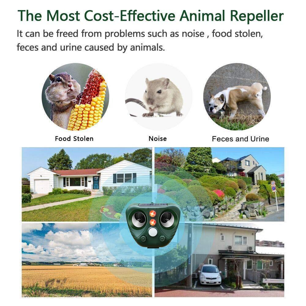 Ultrasonic Solar Animal Repeller: Dog, Rat & Bird Deterrent