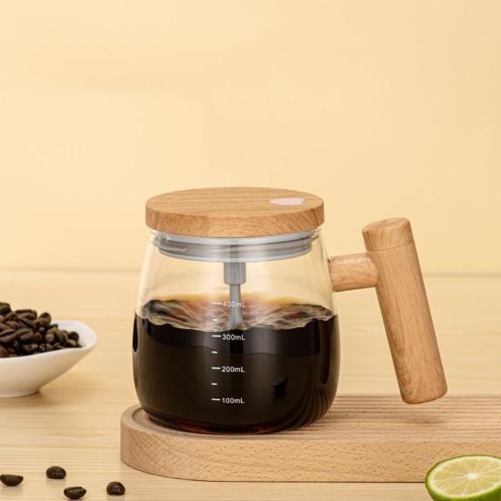 Электрическая кружка для перемешивания Автоматическая кружка для кофе Пищевой класс Без BPA Перезаряжаемая от USB Легко чистить Самоперемешивающаяся кружка с крышкой