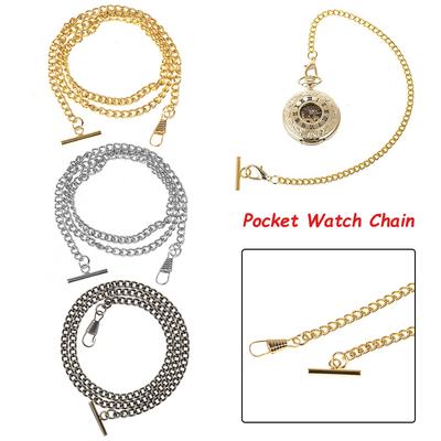 Винтажный хромированный жилет, жилет, карманные часы, цепочка с Т-образной планкой и застежкой-карабином