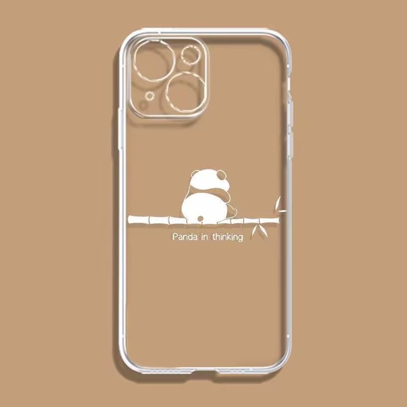 Забавный милый китайский панда прозрачный чехол для телефона iPhone16 15 14 13 12 11 Pro MAX противоударные чехлы