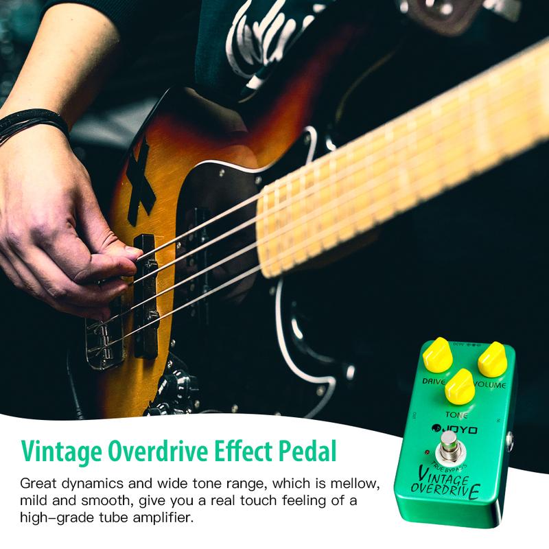 JOYO JF-01 Vintage Overdrive Guitar Pedal Producing Warm Mild Smooth Overtone Overdrive Pedal with Sustain Effect
