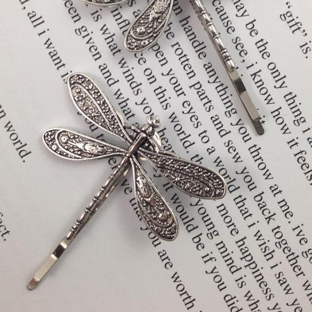 New Elegant Vintage Dragonfly Hairpins Bridal Headdress Zircon Accessories Gift Crystal Fashion V4S8