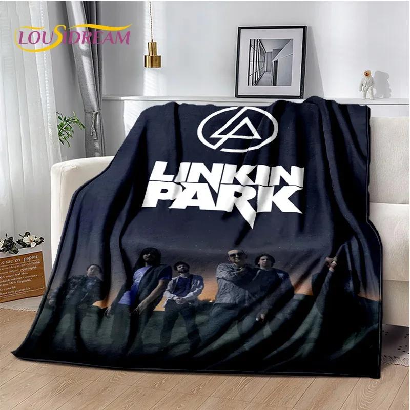 Retro Rock Band 3D L-Linkin-Park Soft Blankets,Keep Warm Throw Blanket Comfortable Blanket for Picnic Beds Sofa Home Bedroom Kid