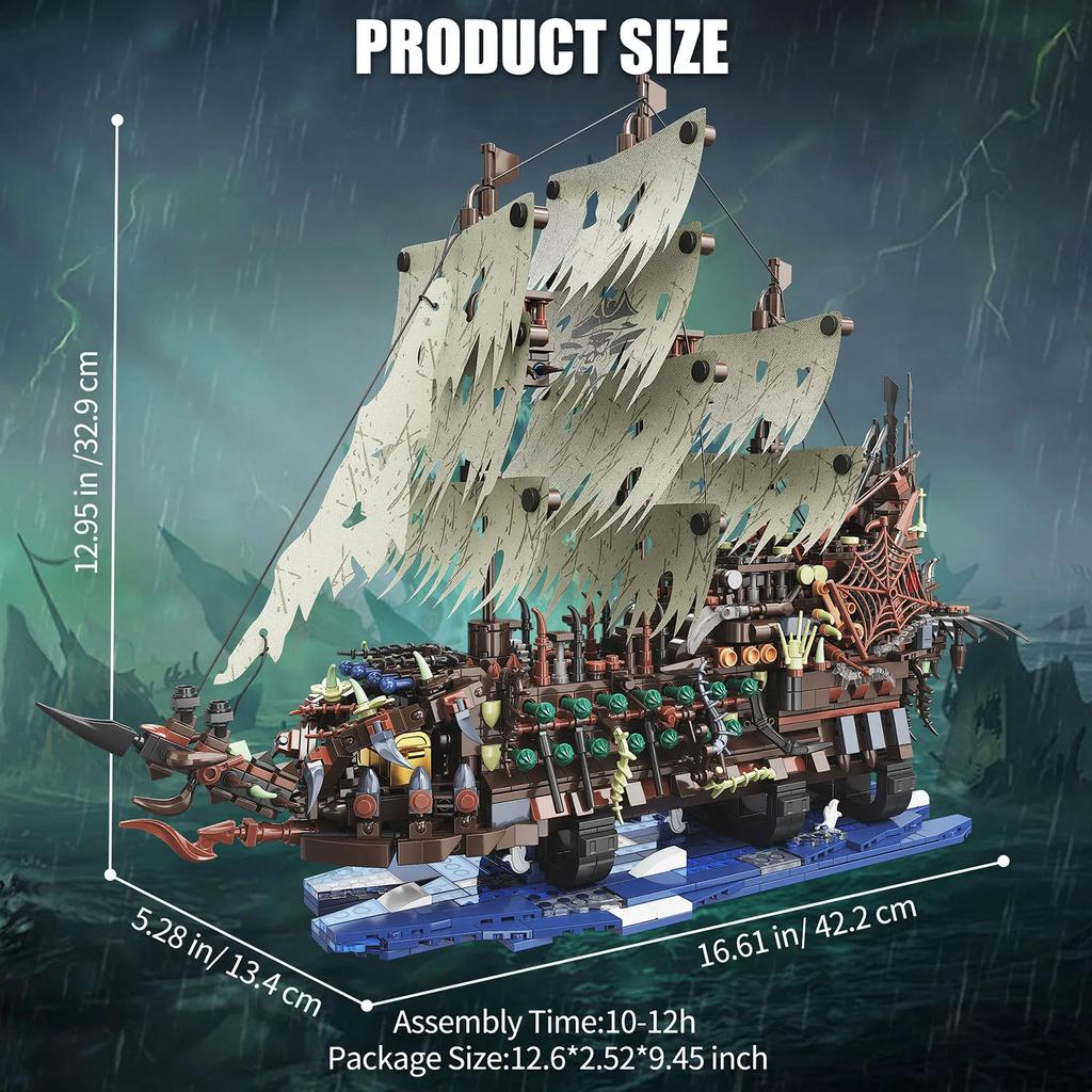 2000+ ШТ. MOC Серия Пиратских Кораблей Строительные Блоки Модель С Освещением Сборка Детские Игрушки Подарок Домашние Украшения