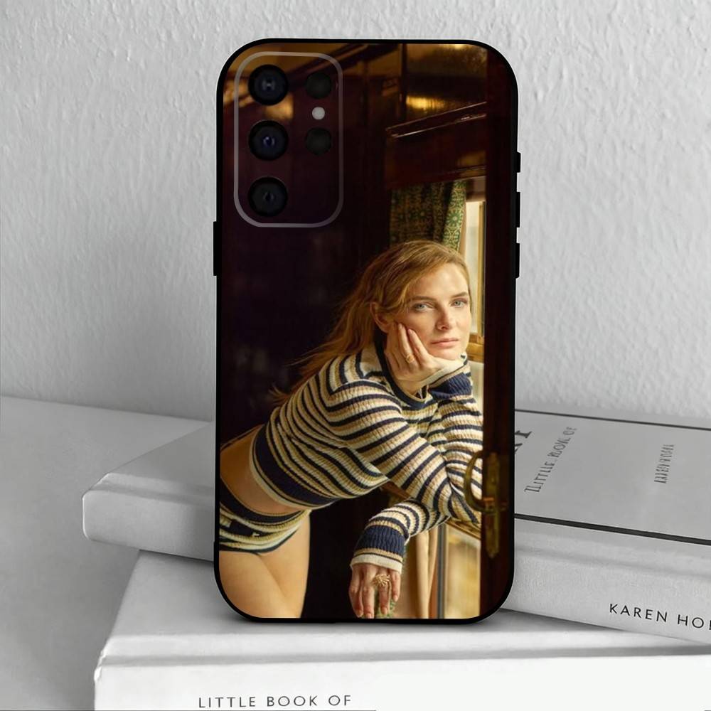 Чехол для телефона с актрисой Ребеккой Фергюсон для Samsung S25,24,23,22,30,21,10,9,Ultra,Plus,Lite,FE,4,5 G Мягкий черный чехол