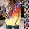 Женская толстовка, пуловер, базовая четверть, молния, желтый, красный, синий, галстук, уличный топ с v-образным вырезом и длинными рукавами, повседневный осенний пуловер