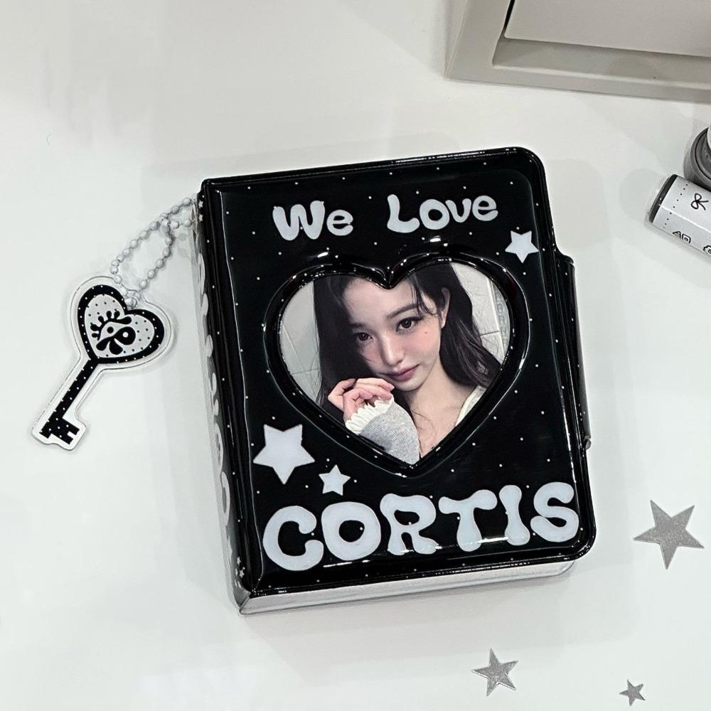 Корейский держатель для фотокарточек из ПВХ Черный Cortis 32 кармана Альбом для фотокарточек Книга для коллекции карточек айдолов