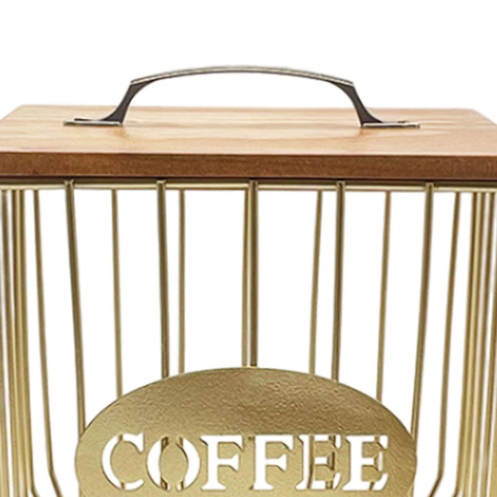 Coffee Pod Holder, Coffee Pod Basket Organizer Cup with Lid ,Metal Coffee