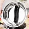 1 Set 30cm Double-Flavoured Pot with Lid Binaural Anti-scalding Stainless Steel Induction Cooker Compatible Single-layer Thicken Soup Hot Pot