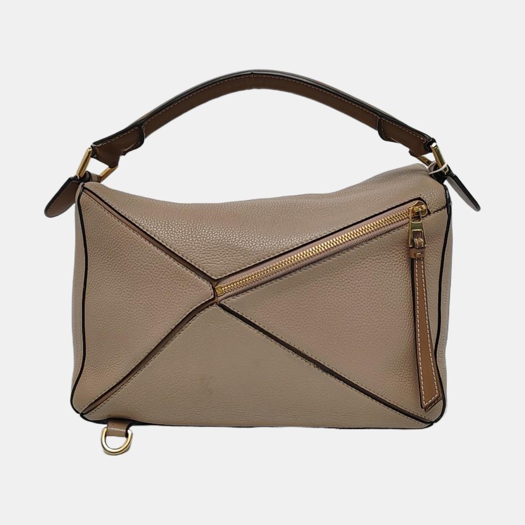 [Pre-Owned] Puzzle Medium Brown Leather Geometric Shoulder Bag With Gold Hardware And Detachable Strap - Good #1GUI4UV