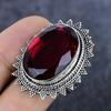 Гранат Драгоценный камень Ручной работы 925 Стерлинговое серебро Ювелирное кольцо Размер 9 Z4u74