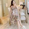 Pajamas for women's summer small men wear drapes, high-end suspenders, long vacation skirts, spring and autumn cotton and silk skirts