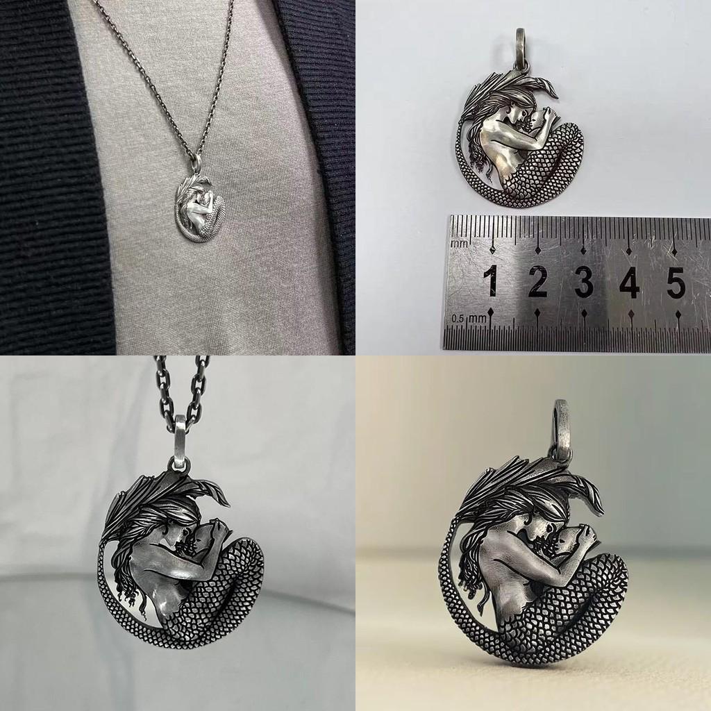 Pendant Mermaid Fashionable Necklace Geometric Pattern Men Women Decoration