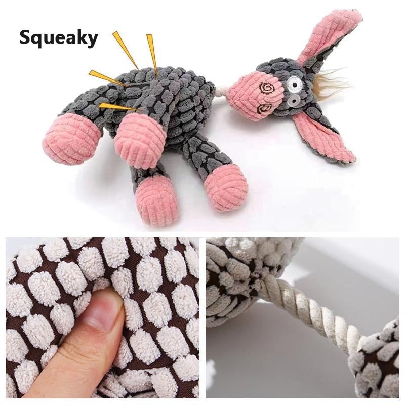 Pet Cute Cartoon Plush Donkey Dog Toy Cotton Rope Bite-resistant Pet Toy Sounding Interactive Boredom Relief Supplies