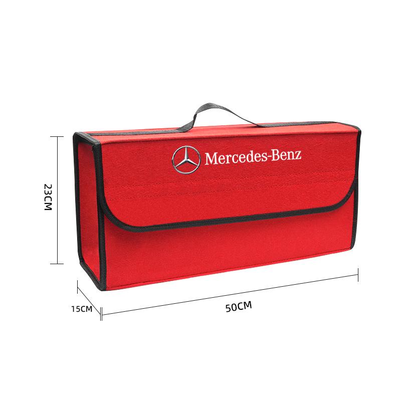 MEA4 Car Trunk Non-Woven Fabric Organizer Box Large Capacity Folding Storage Bag Accessories For Mercedes-Benz GLC X253 X254 C-Class