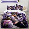 3pcs Duvet Cover Set (1*Duvet Cover + 2*Pillowcase, Without Core), Demon Slayer Print Soft All‑Season Bedding Set, Home Bedroom Decor Gift