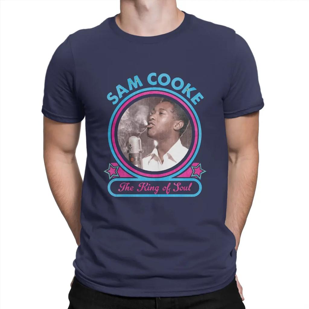 Мужские футболки The King Of Soul Сэм Кук Хлопковая одежда Сумасшедшая футболка с коротким рукавом и круглым вырезом Классические футболки