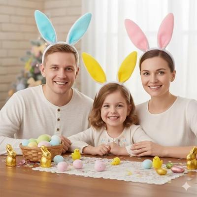 1-10 шт. Плюшевый ободок с кроличьими ушками на Пасху для женщин, повязка для волос с кроличьими ушками, аксессуары для косплей-костюма для девочек и пасхальных вечеринок