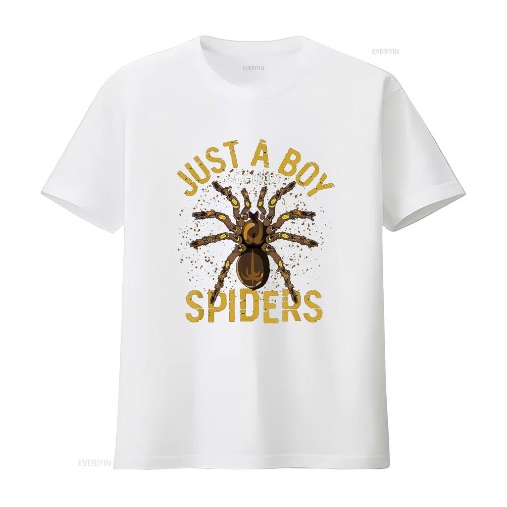 Arachnid Men Boys Idea Just A Boy Who Loves Spiders T Shirt vintage Washed homme Breathable Top For Everyday Wear fashion Soft