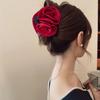 Korean Style Flower Hair Claw Flower Large Size Hair Claw Creative Red Rose Hair Clip  Travel