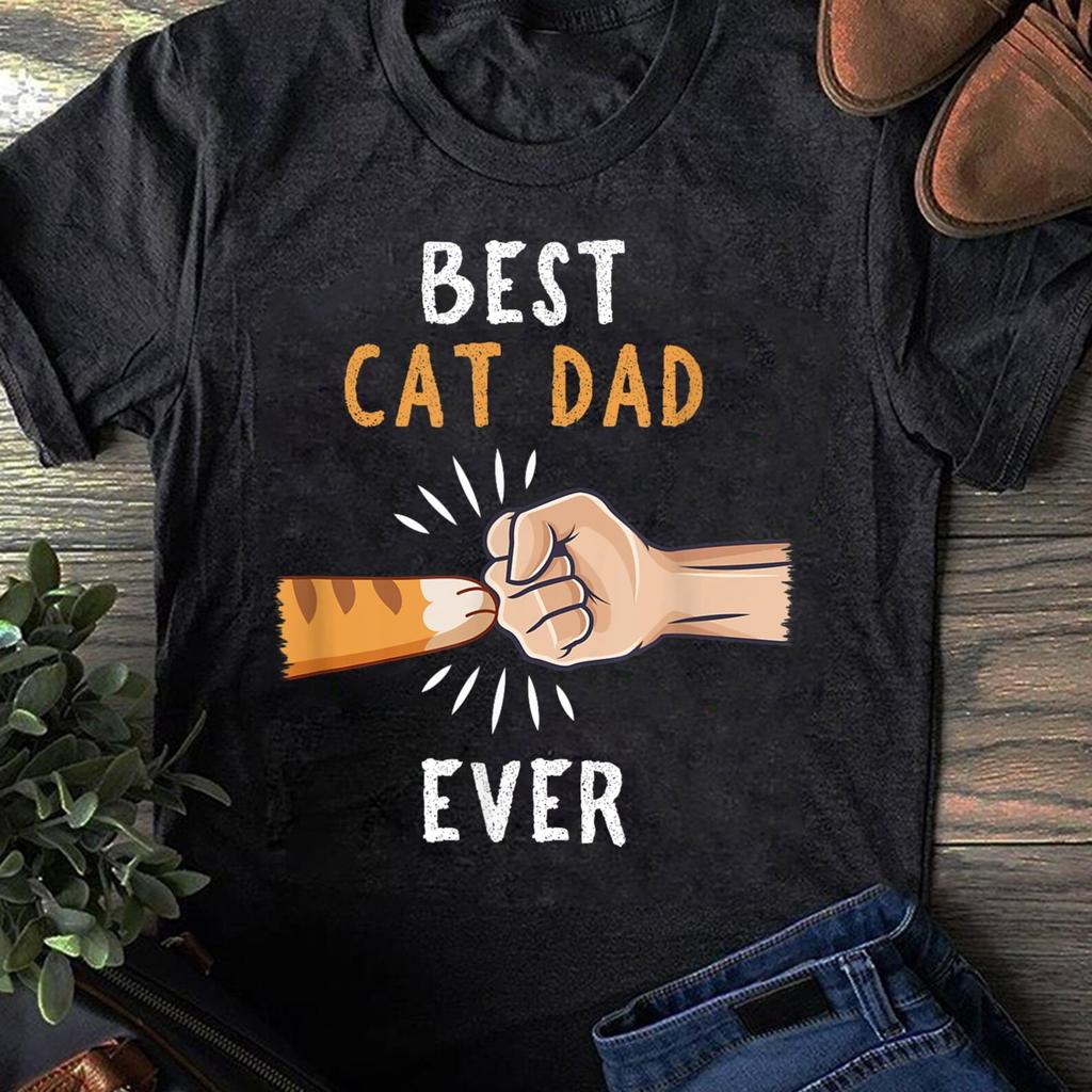 Best Cat Dad Ever T-shirt Paw Fist Bump T-shirt - Cat Dad, Gift for dad - Cat Lover Gift, Funny Cat Shirt, Summer Shirt, Cool Cat, Cat Shirt