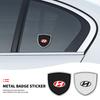 3D Metal Shield Emblem Car Window Body Side Badge Stickers For Hyundai Tucson IX35 I30 I20 Kona Coupe Veloster I40 Getz ZZ35