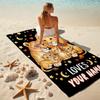 1PC Custom Name Lion Family Night Sky Beach Towel Highly Absorbent And Sand-Resistant Towel for Swimming, Pool, Yoga, And Travel Lightweight