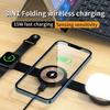 W-162 3-in-1 Foldable Charging Dock Magnetic Wireless Charger for iWatch/AirPods/Phone