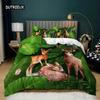 Комплект постельного белья с изображением животных King Twin Size, комплект постельного белья с рисунком лося, жирафа, льва, тигра, микрофибра, покрывало с изображением животных тропического леса