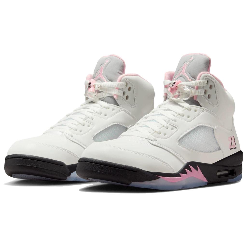 Мужские кроссовки Air Jordan 5 Retro Medium Soft Pink Белый Черный HQ7978-102