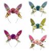 Colorful Bunny Ears Hair Hoop Floral Cosplay Headbands Funny Happy Easter Headdress  Holiday Decor