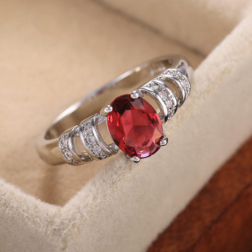Новые классические 4 когтя, дизайн, овальный камень, обручальное кольцо, ювелирные изделия, белый/синий/красный, 3 цвета камня, доступны великолепные женские кольца