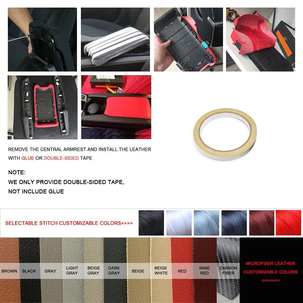 Soft Carbon Texture Leather Armrest Cover For Toyota Prius 2004 - 2009 Car Center Control Armrest Box Skin Cover Sticker Trim