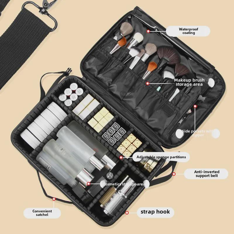 Вместительная многослойная косметичка-органайзер