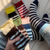 Contrasting Color Sports Socks Striped Double-Layer Socks Kawaii Mid Tube Socks For Women