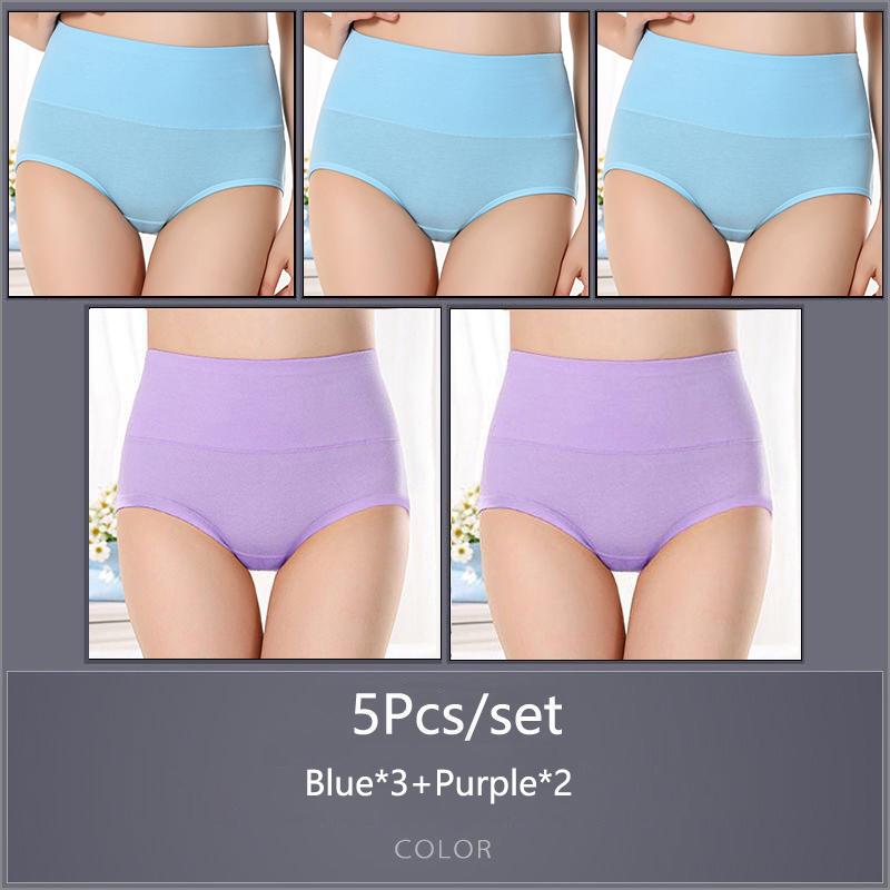 5 шт./компл. женские хлопковые трусики с высокой талией, мягкое дышащее удобное нижнее белье, большие размеры M-XXXXL