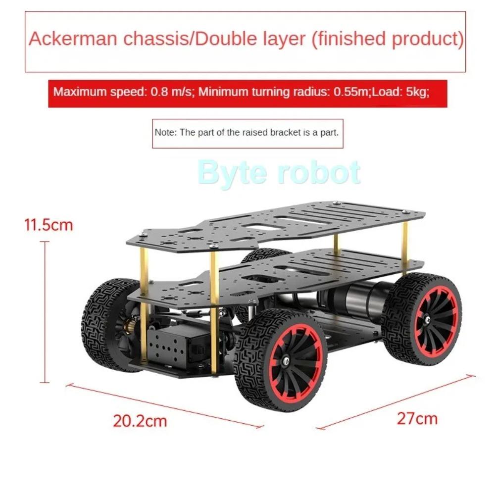 Робототехнический автомобиль 4WD с нагрузкой 5 кг, металлический Ackerman RC-шасси с двойным энкодерным мотором, сервопривод рулевого управления переднего колеса, программируемый робот, DIY-комплект