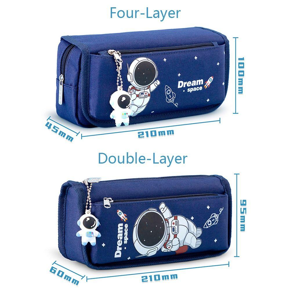 Four/Double layers Pen Bag Large Capacity Pen Box Cartoon Stationery Organizer  School Office