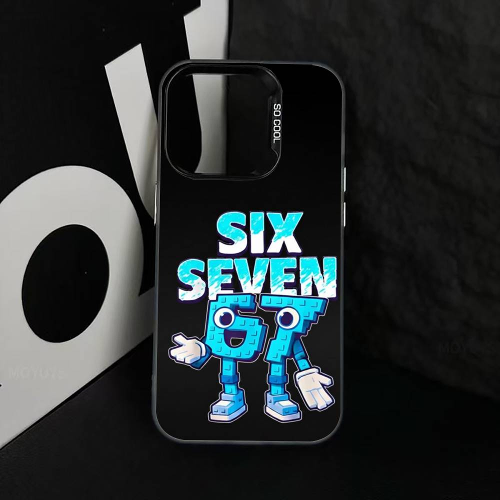 S-Six S-Seven 67 SS Чехол для телефона для iPhone 17,16,15,14,13,12,11 Plus,Pro Max,XS,Цветной Серебристый Чехол для телефона Funda Cover