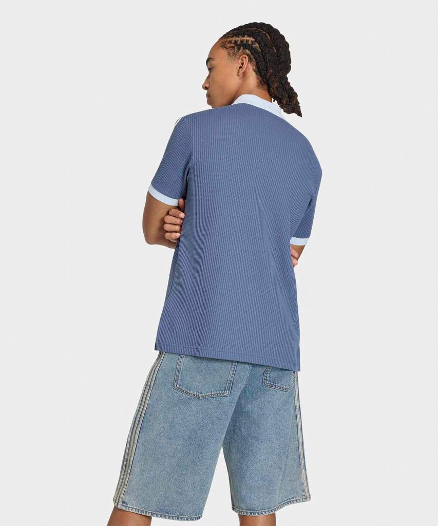 ADIDAS Waffle Knit Polo Shirt - Blue / Kx1230