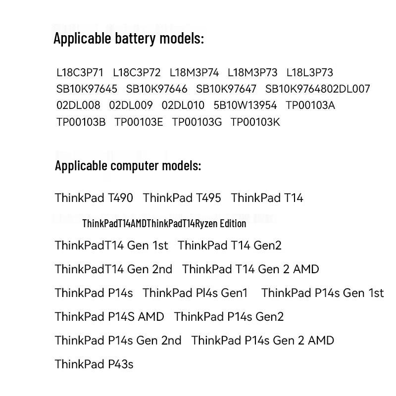 llano Replacement Battery for Lenovo ThinkPad T490 Series Laptops