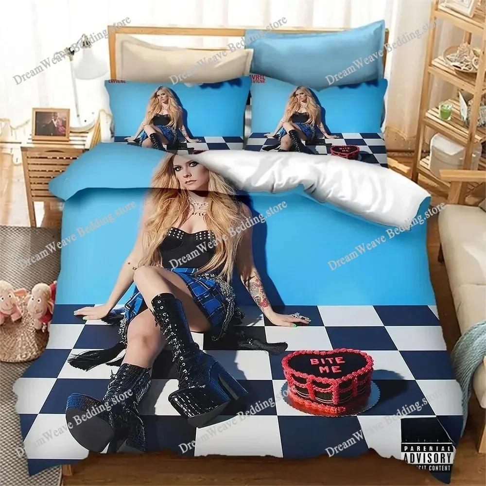 Постельное белье Avril Lavigne Односпальное Двуспальное Полный Размер Queen King Размер Комплект для Спальни Взрослого Ребенка Пододеяльник Комплекты Комплект Простыней 9