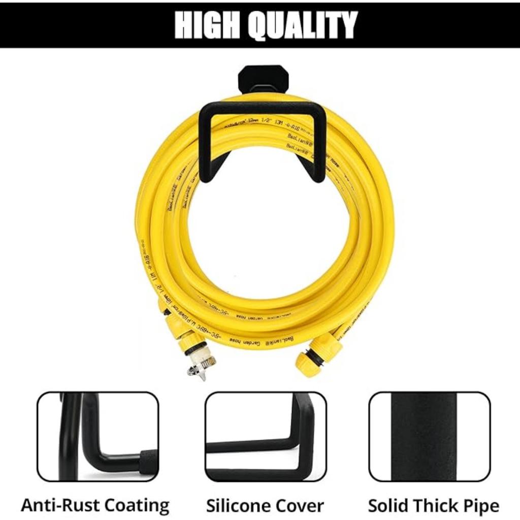Настенное крепление для садового шланга, прочный металлический держатель для шланга для воды, органайзер для подвесного крючка для садового шланга, веревки, растягивающийся шланг