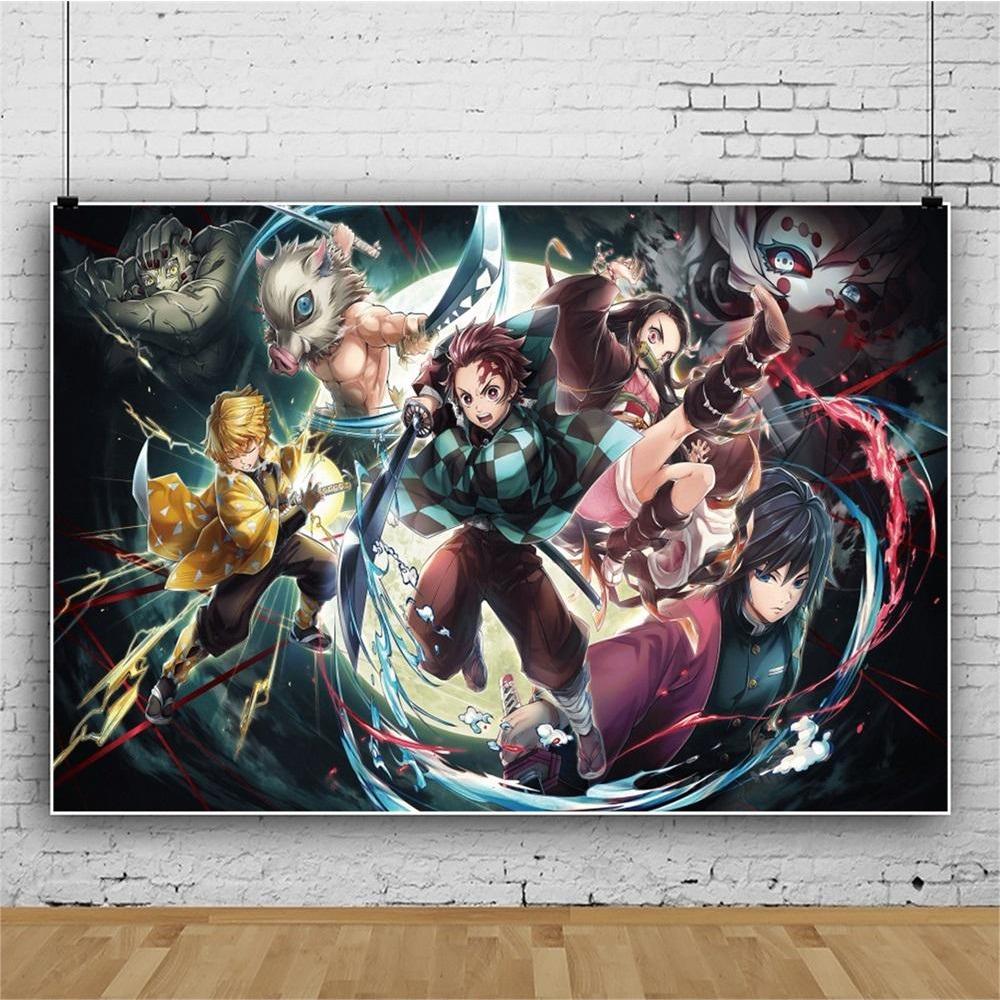 Kimetu No Yaiba Kids Birthday Party Decoration Tableware Paper Cups Plates Napkins Demon Slayer Theme Baby Shower Boys Supplies