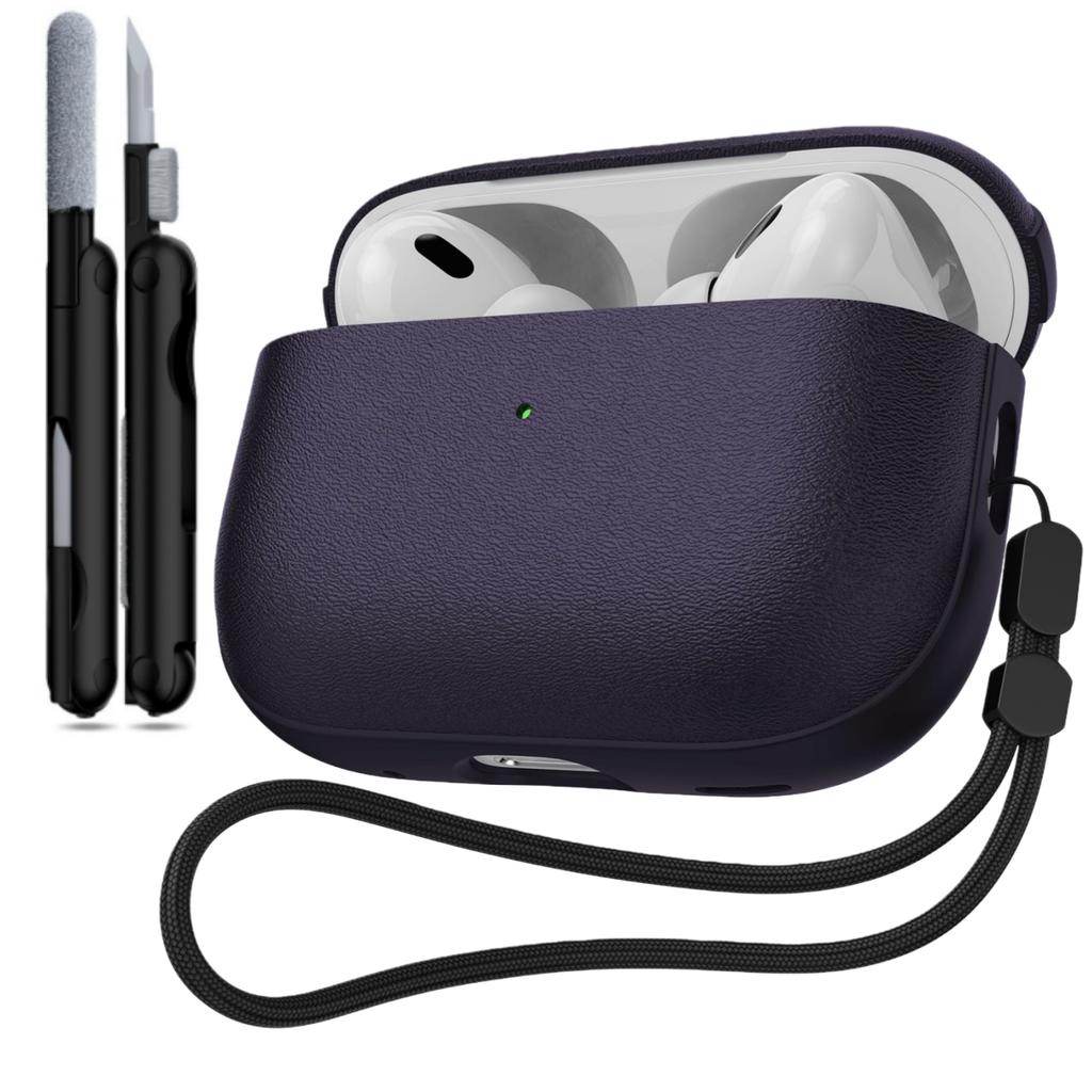 New For AirPods Pro 3 Earphone Case Leather Texture For AirPods Pro 3rd Generation Protective Case with Lanyard For AirPods Pro3