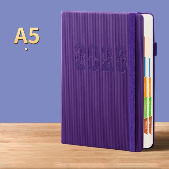 Планировщик 2026 Ежемесячный Еженедельный Ежедневный Ежедневник 2026 Блокнот для списка дел с ежемесячными вкладками, внутренним карманом, эластичной застежкой