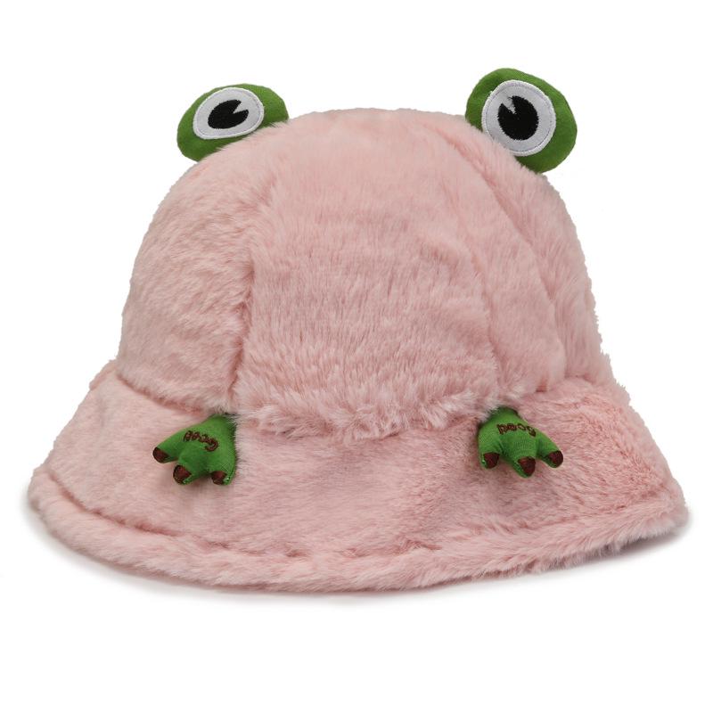 Милая мультяшная лягушка плюшевая теплая шапка осень-зима плюшевая рыбацкая шапка
