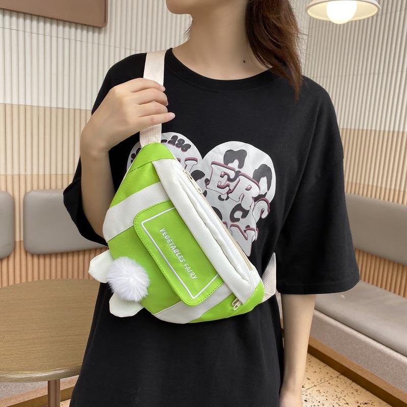 Милая холщовая сумка для женщин на осень, новая повседневная сумка с рисунком из мультфильма, модная сумка на одно плечо для девушек, модная поясная сумка через плечо