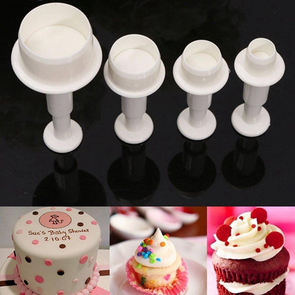 Baking Tool Plastic Round Circle Biscuit Sugar Plunger Fondant Craft Decor Cookie Cake Cutter Mold